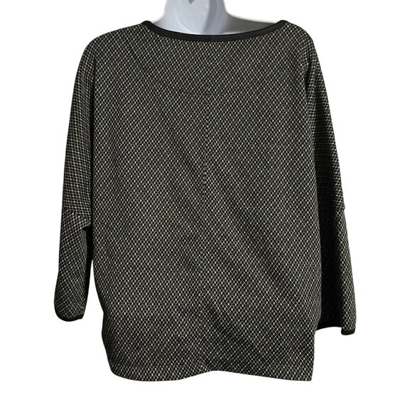 Max Studio London Womens Black Diamond Print Lightweight Top Size S Short Length - Picture 4 of 9